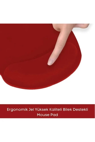Bilek Destekli Kırmızı Mouse Pad