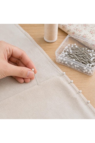 Orret Home 100 Adet Toplu İğne Başörtü İğnesi 3 Cm Düz Başlı Dikiş İğnesi Terzilik Kumaş Sabitleme İğnes