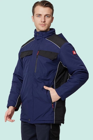 Kışlık Su Geçirmez İş Güvenliği Mont Allium Ripstop Parka Rüzgar Havalara Uygun Lacivert-siyah