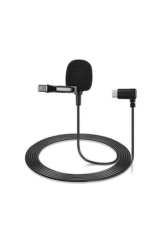 Besthome1 Sjcam Spor Kamerası Kragı Mikrofonu - Sj20/c200pro Uyumlu, Tüp Şarjlı, Tüm Yönlü, 1.5m Kablolu Siyah Siyah