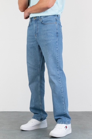 HLT Jeans Erkek Açık Mavi Baggy Fit Bol Kesim Denim Loose Jeans Kot Pantolon Chris 001