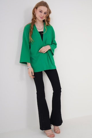 Bigdart 5862 Örme Kimono - Yeşil 001