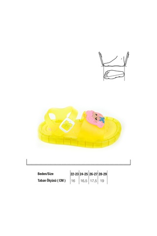 Gezer 00184 Yazlık Rahat Işıklı Taban Günlük Kız Çocuk Sandalet Sarı