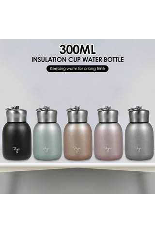 Konesam 304 Paslanmaz Çelik 300ml Siyah Isı Yalıtımlı Termos Bardak - Uzun Süre Isı Tutar, Ev Ofis Spor İçin İdeal