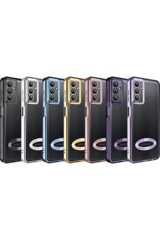 Zore Galaxy Uyumlu A04s Kılıf Kamera Korumalı Logo Gösteren Msra Omega Kapak - Derin Mor Derin Mor