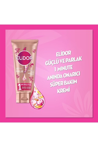 Elidor Superblend 1 Minute Onarıcı Süper Saç Bakım Kremi Güçlü ve Parlak 170 ml x 2 Adet