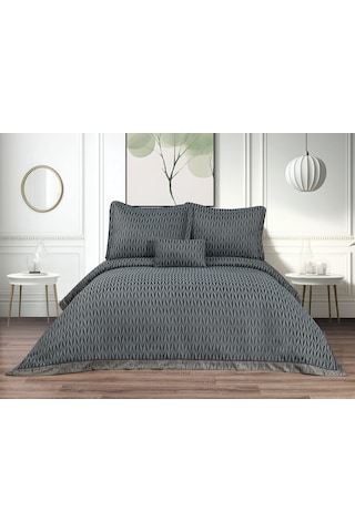 Lukes Geometrik 4 Parça Mavi Pike Takımı 240 X 260 Cm Mavi