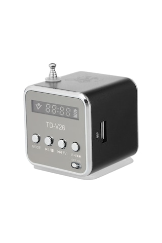 Youtek Siyah Taşınabilir Mini Hoparlör - Aux In/tf Kart/usb/fm Radyo Desteğiyle Müzik Çalma