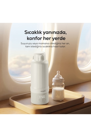 Xenon Smart Taşınabilir Su Isıtıcı Modüler Bataryalı, 500 Ml, Paslanmaz Çelik, Sıcaklık Ayarlı, Mama Ve Süt Isıtıcı X1004