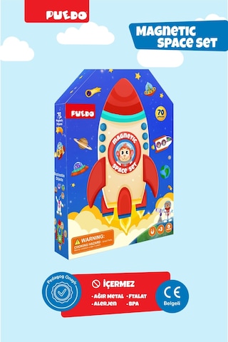 Puedo Manyetik Oyun Seti - Uzay 70 Parça