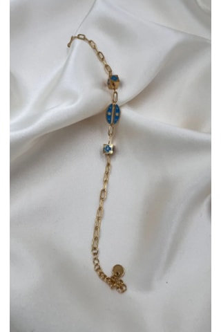 Bb Çelik Mavi Uğur Böceği Bileklik