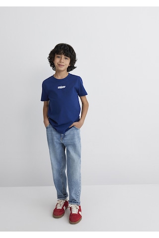 Mavi - Miav Baskılı Lacivert Tişört 6633270722 Mavi