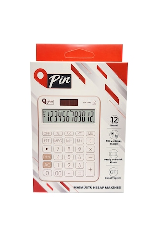 Pin Masaüstü Hesap Makinesi 100G 12 Hane