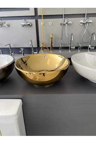 Newarc-Newart Yuvarlak Çanak Lavabo - Altın 5010G