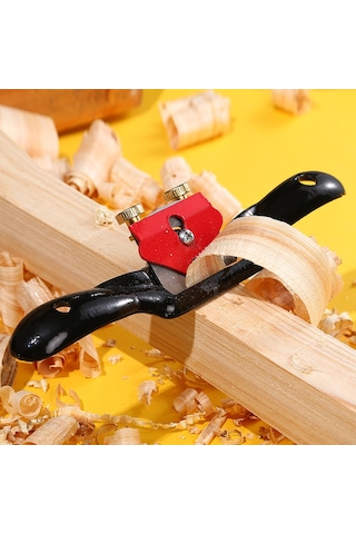 Kangvka Kırmızı-siyah 51mm Bıçaklı 9 İnç Ahşap Kenar Düzeltme Rende, El Yapımı Marangoz Aleti