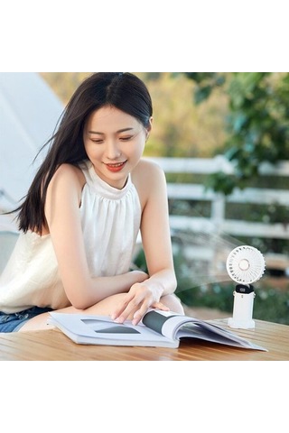 Mini El Fanı, Taşınabilir Kişisel Fan Asılı Boyun Fanı 90 Ayarlanabilir Usb Şarj Edilebilir Küçük Masa Fanı Mavi 6517 Var Ayaklı Mavi 5 Adetten Az