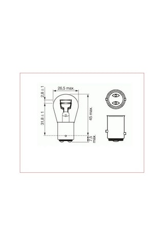 1016 12v P21-5w Çift Duy Stop Ampulu 10 Adet
