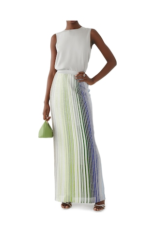 Missoni Payetli Maxi Etek Yeşil Çok Renkli
