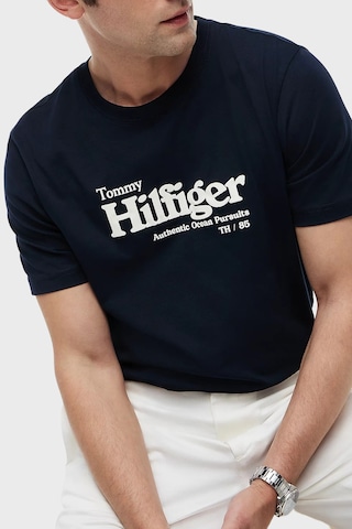 Tommy Hilfiger % 100 Pamuk Regular Fit Bisiklet Yaka T Shirt Erkek T Shirt Mw0mw43448 Dw5 Lacivert