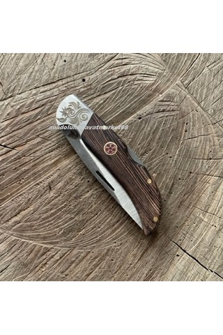 Böhler N690 Çelik Çakı Özel Üretim Çelik Çakı Cep Çakısı Kamp Çakısı 18cm Kahve