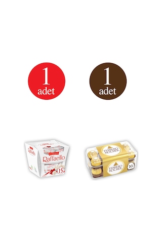 Ferrero Rocher Çikolata 16'lı 200 Gr Ve Raffaello Çikolata 15'li 150 Gr