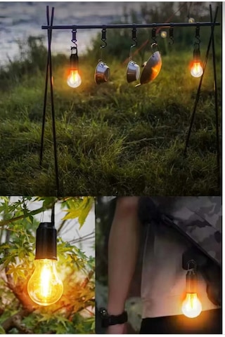 Güneş Enerjili Ve Usb Şarjlı 3 Modlu Led Asma Kancalı Taşınabilir Kamp Feneri Aydınlatma Lambası Çok Renkli
