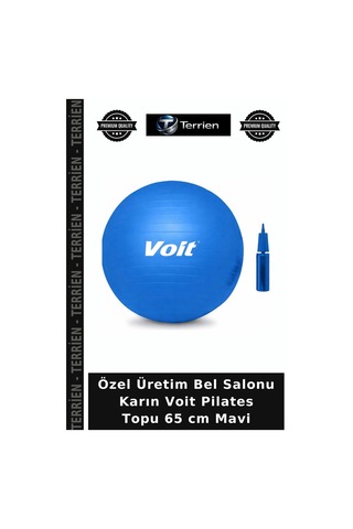 Özel Üretim Bel Salonu Karın Voit Pilates Topu 65 Cm Mavi