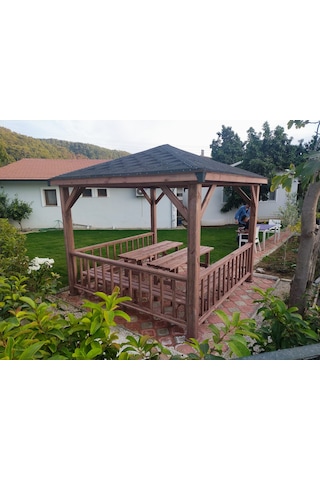Şen Mobilya Bahçe Kamelyası Ahşap Pergola P042 Maun