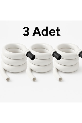 3 Adet Kendiliğinden Katlanan Spiral Tuvalet Hortumu & Taharet Ma Beyaz