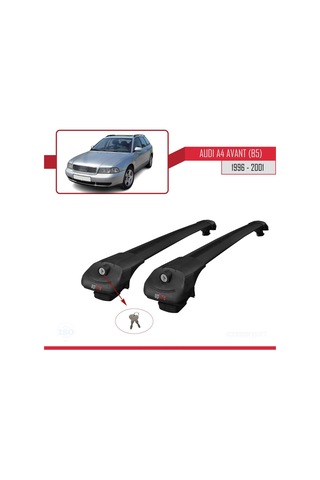 Audi A4 B5 Avant 1996-2001 Arası İle Uyumlu Ace-1 Ara Atkı Tavan Barı Siyah
