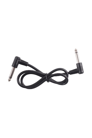 Ruicoo Gitar Pedalı Bağlantı Kablosu 6.35mm Dairesel Uç 60cm - Sağ-açılı, Oksijen Bakır Çekirdekli, Siyah, 1 Adet Rpc-60