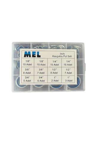 Mel 105 Parça Inch Ölçülü Oringli Pul Seti