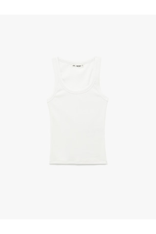 Koton Kaşkorse U Yaka Kolsuz Slim Fit Atlet Beyaz 6sal30078ık Beyaz