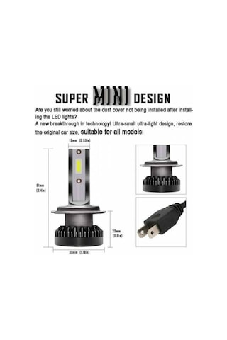 Yeni Nesil Mini Led Zenon H4 Şimşek Etkili Led Zenon H4 Uzun Kısa
