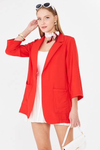 Armonika Kadın Kırmızı Cepli Oversize Ceket Arm-26k001005