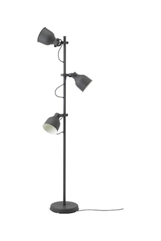 Hektar 3 Spotlu Yer Lambası Koyu Gri Meridyendukkan 176 Cm Yer Okuma Lambası Lambader