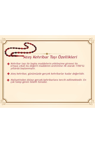 Kararmaz Metal Halat Püsküllü Arpa Kesim Bala-siyah Ateş Kehribar Tesbih