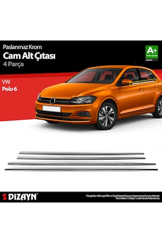 S-dizayn Vw Polo Mk6 Krom Cam Çıta 4 Prç. 2017-2021