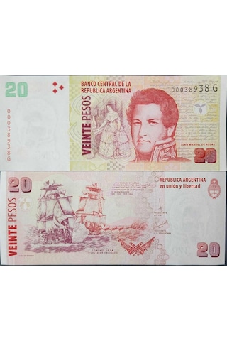 Arjantin 20 Peso 2013 Çil Kondisyon. Arjantin 20 Peso 2013 Çil Kondisyon.