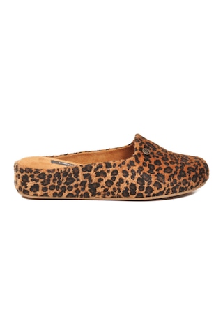Pierre Cardin Taba Leopar Hafif Tekstil Süet Önü Kapalı Kadın Ev Terliği Pc-55371 Z Taba