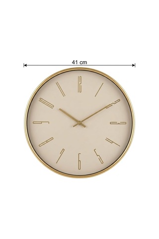 Gold Çerçeveli Yuvarlak Duvar Saati, 41 Cm, Metal, Sessiz Mekanizma, Salon Ve Yatak Odası İçin Dekoratif Saat Çok Renkli