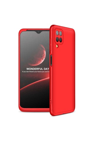 Galaxy A12 Kılıf Zore Ays Kapak Kırmızı