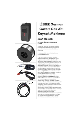Lieber German Teknoloji M300 Mig Tig Mma 3in1 300 Amper İnvertör Ve Gazsız Gazaltı Kaynak Makinesi