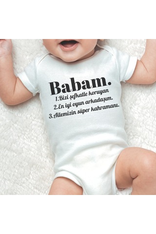 Unisex Bebek Annem Ve Babam Yazılı %100 Organik Pamuk Kısa Kollu Bebek 2li Body Zıbın Beyaz