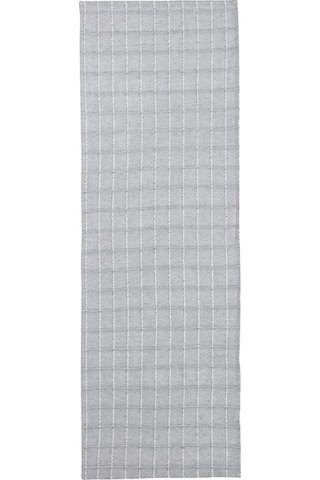 Gri Çizgi Nakışlı Runner 40x120 Cm