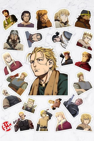 Vinland Saga Anime Telefon Laptop Bullet Journal Yapışkanlı Folyo Sticker Paketi 23 Adet Çok Renkli