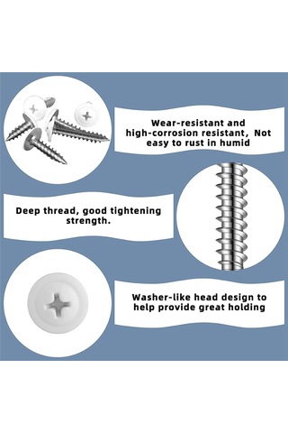 Xurunkeji Beyaz Vidalar Ahşap Beyaz Sac Metal Vida Dişi Truss Baş Hızlı Kendiliğinden Kılavuzlu Beyaz Pan Dolap Vidaları 11x8x3cm