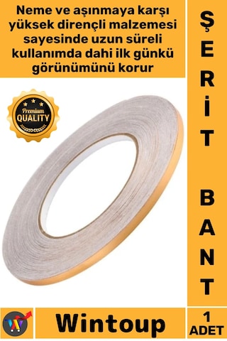 Bant Dekoratif Yapışkanlı Duvar Karo Zemin Derz 05 Cm X 50 Metre Gold Fayans Arası Şerit Bant