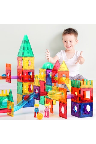 Marble Run 200 Parçalı Premium Manyetik Oyuncak/bloklar Seti 7 A