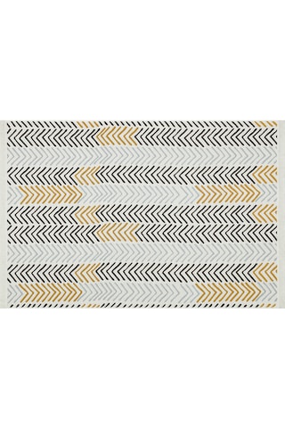 Whıte Black Yıkanabilir Çift Taraflı Modern Desenli Dokuma Kilim